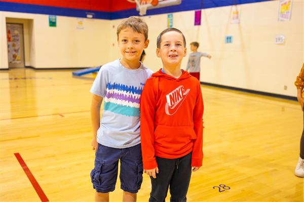 Students in gym class.